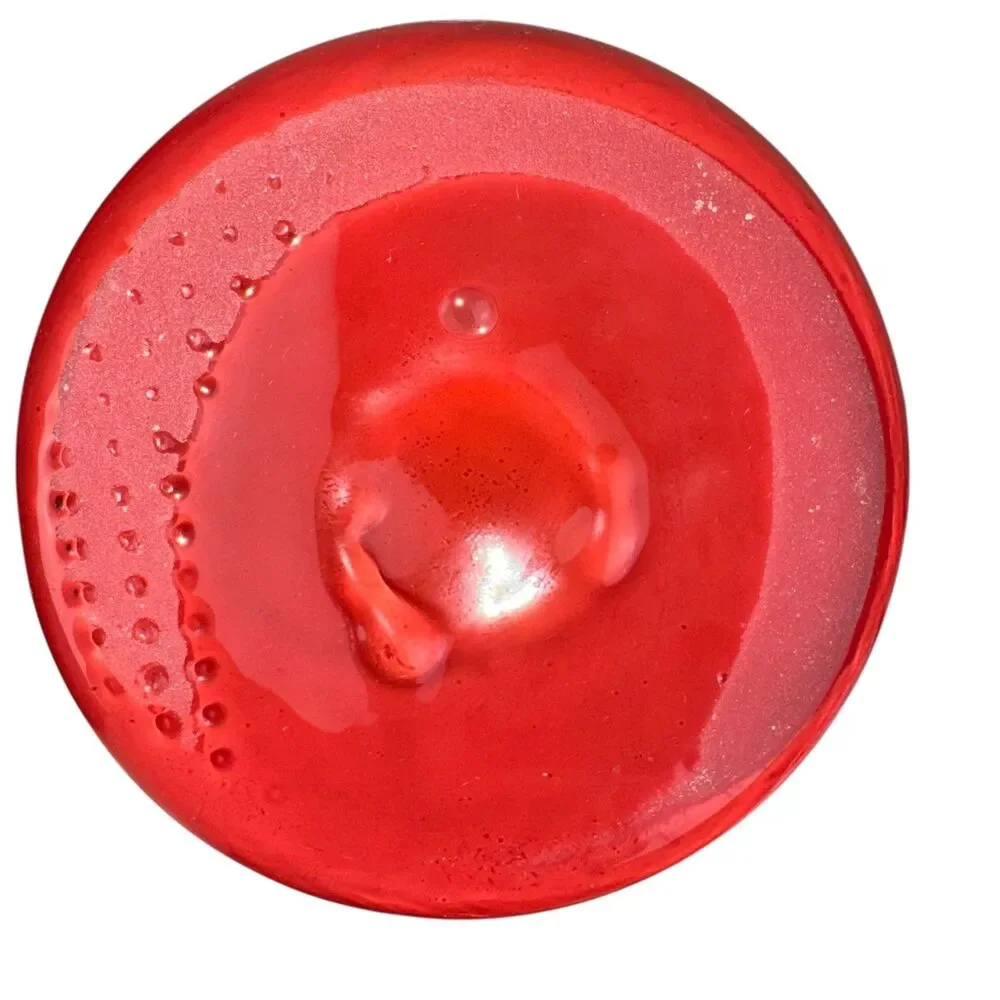 14in‎ Tall Murano Style Art Glass Vase Red Orange